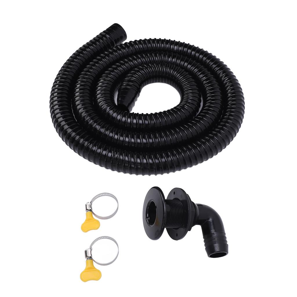 Boat Bie Installation Kit Efficient Marine Bie Drainage System with Flexible Thicken Pipe Clamps and Elbow Connector for 1100GPH Bie Pump