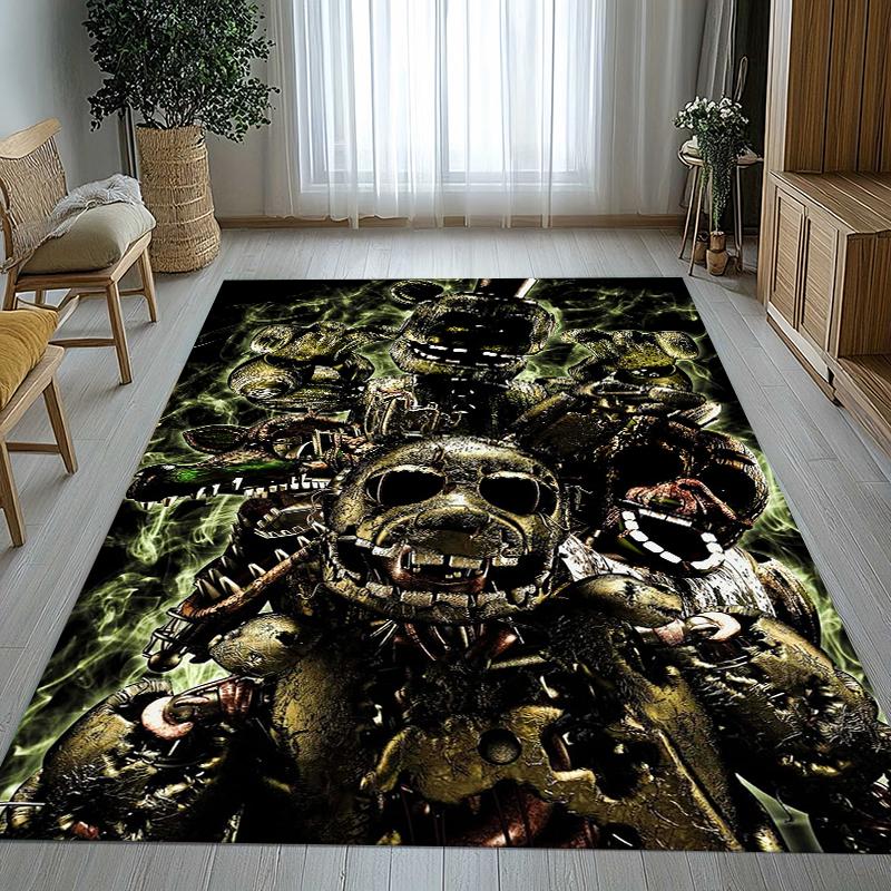 Tappeto Area Antiscivolo Horror Freddy F-FNAF Giochi Soggiorno Tappeto Morbido per Camera da Letto Stanza dei Giochi dei Bambini Divano, Zerbino Decorazione per la Casa Regalo