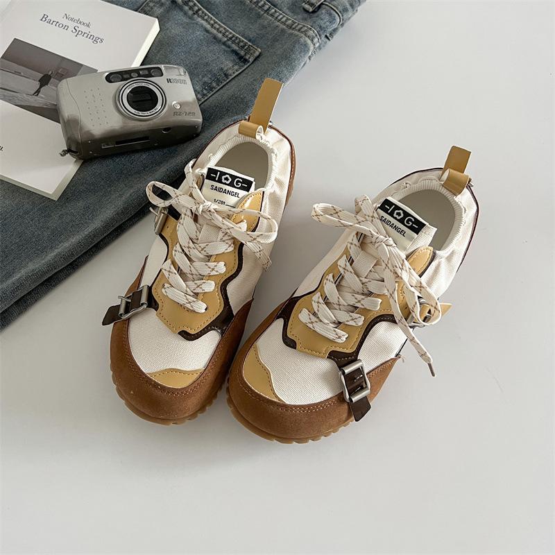 

Трендовые американские ретро красные ретро увеличивающие рост немецкие тренировочные кроссовки женские 2025 новая весна платформа универсальные кроссовки Форрест Гамп 40 жёлтый