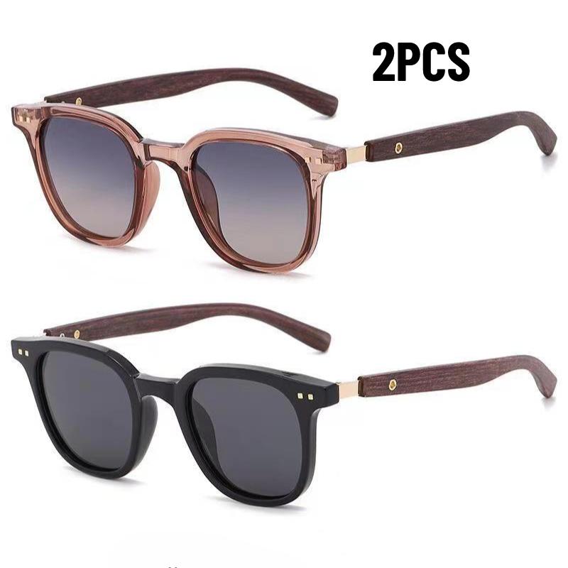 2PCS New Arrival Men Vintage Wooden Frame Sunglasses Classic Brand Sun Glasses Coating Lens Driving Eyewear for Men/women
