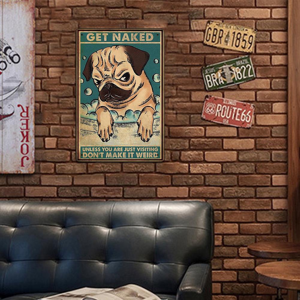 Placa Metálica Retro De Perro Pug Cartel De Lata Placa Para Bar Club Cafetería Póster De Pared Vintage Comprar A Buen Precio - Entrega Gratuita, Reseñas Reales Con Fotos