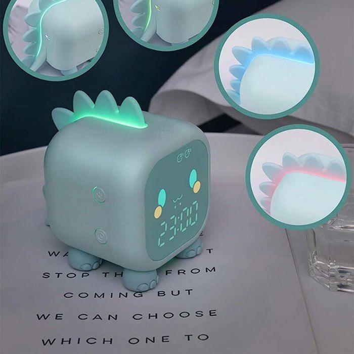 Réveil numérique dinosaure mignon avec veilleuse, cadeau d'anniversaire pour enfants, alimentation USB