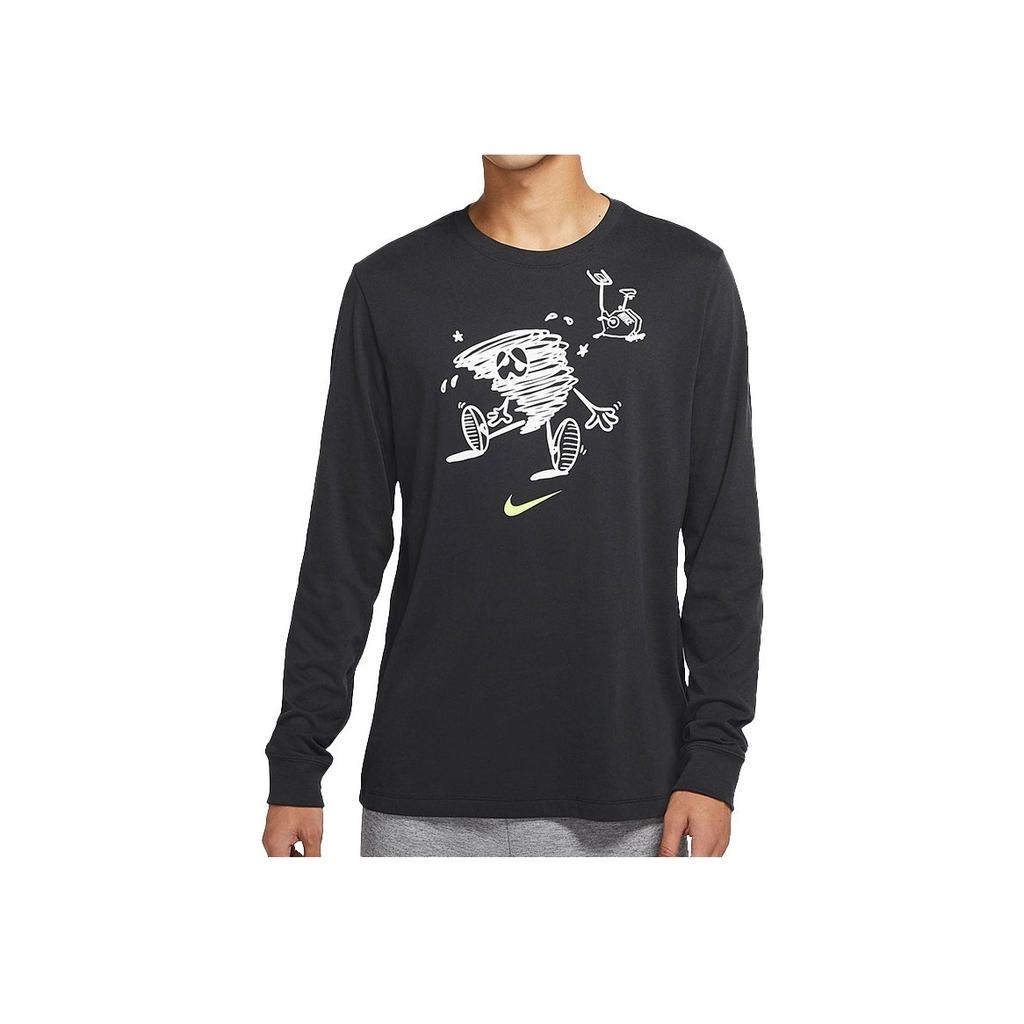 Nike Training Casual Long Sleeve Crew Neck T-Shirt Men Tops Black DM5693-045