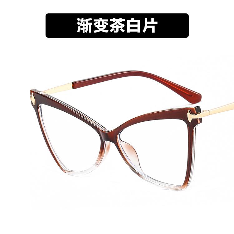 

New Cat Eye Glasses Women Anti Blue Light Stylish Butterfly Flat Mirror Trendy Large Frame Eyeglass Luxury Design Eyewear Quality