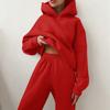 Autumn and winter European and American women's independent station, casual fashion thickened long-sleeve sweatshirt and pants two-piece set