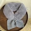 Scarf Women's Autumn and Winter Imitation Fur Versatile Warm Neck Protection Scarf Solid Color Plush Scarf Small Neck Cover