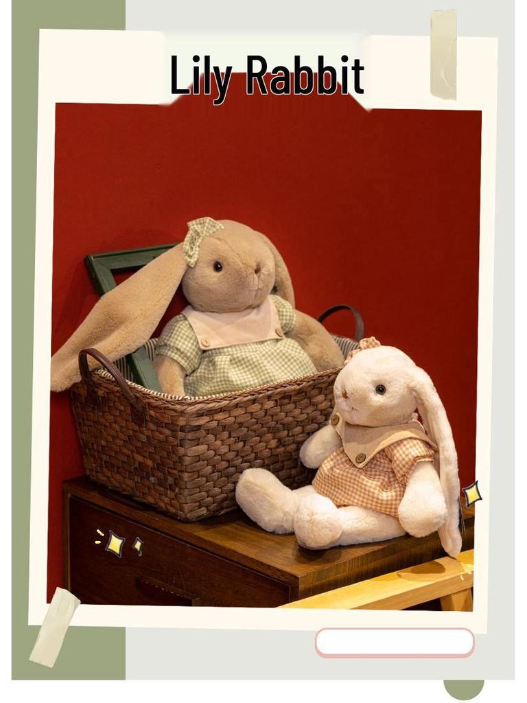 Cute Lily Long-Eared Rabbit Plush Toy - Baby Gift & Ragdoll
