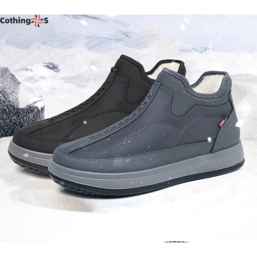 Зимняя тканевая обувь Мужские хлопковые ботинки с подкладкой из утолщенной овечьей шерсти — фото 6