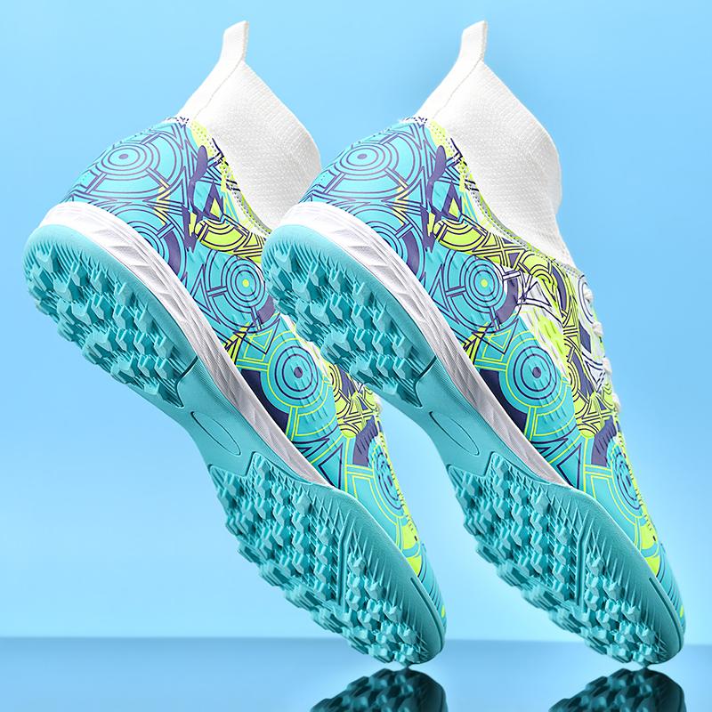 Fashion Mens Soccer Shoes TF/FG High Ankle Football Boots Kids Women Outdoor Non-slip Grass Multicolor Training Match Athletic Sneakers
