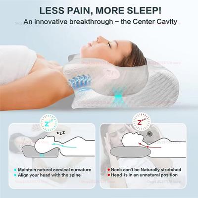 High Pillow for Better Sleep Thick and Supportive Cervical Spine Memory Foam Pillow for Neck Pain Relief and Comfortable Rest