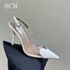 Summer 2025 New French Toe Cap, Pointed Toe, Transparent Pvc Fashion, Red High Heels