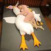 Big White Goose Throw Pillow Plush Toy Doll Lying Down Duck Doll Girl Bed Sleeping Pinch Legs Long Pillow Rag Doll