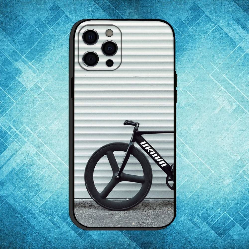 Fixie Bike Sports Phone Case For iPhone17,16,15,14,13,12,11 Plus,Pro Max Soft Black Cover