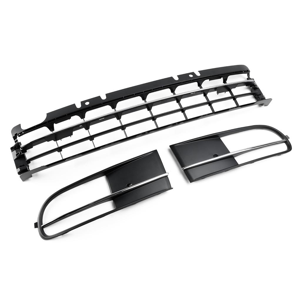 Front Bumper Lower Grille + Fog Light Grill Fit VW Beetle 2012-2016 W/ Chrome