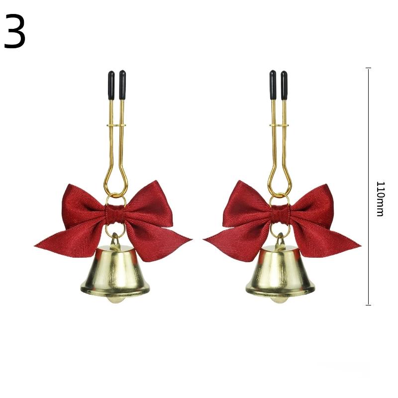 1Pairs Sexy Bow Adjustable Nipple Clamp Breast Small Bell Adult Teasing Sex Toys For Couples