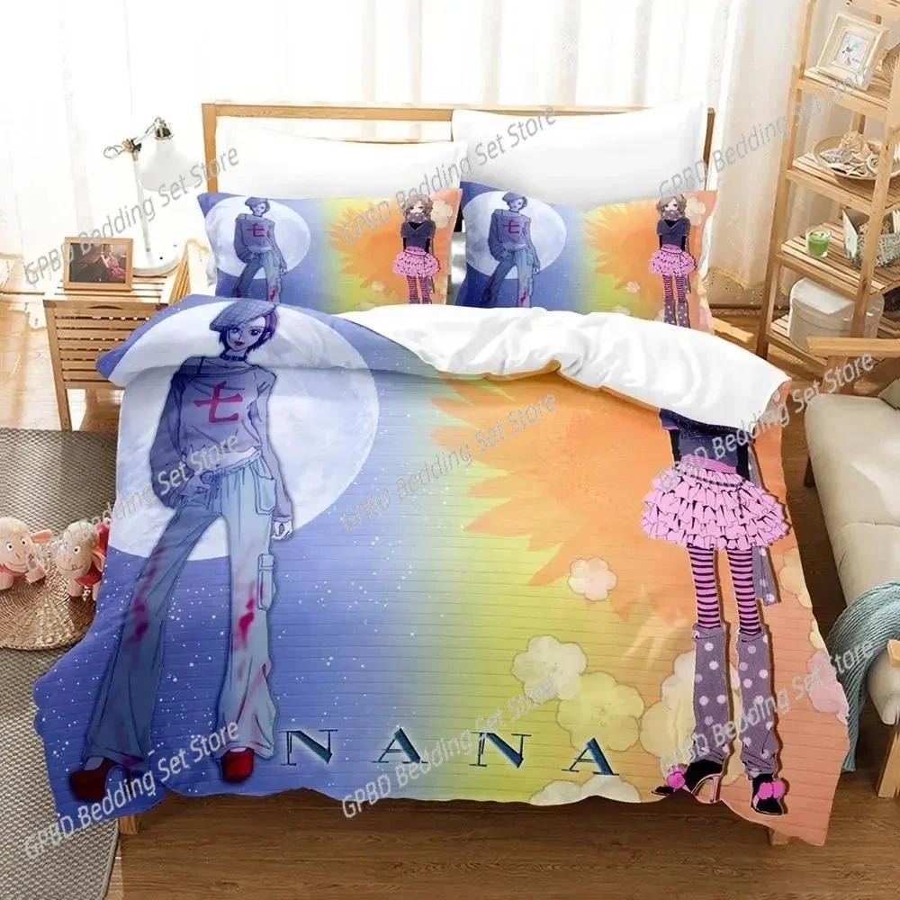 Anime Nana Black Stones Bedding Set For Bedroom Soft Modern Bedspreads Comefortable Kids Duvet Cover Quilt Cover And Pillowcase