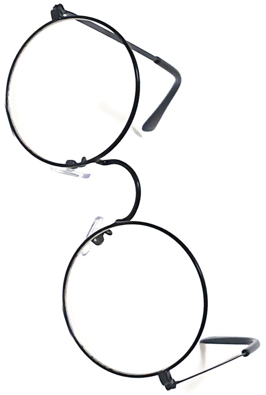 [Bliss Leather] Черные x Прозрачные Круглые Очки, Ободковые, Без Диоптрий, Цветные, Прозрачные, Квадратные, Круглые, Черная Оправа, Легкие, Очки, Удобные