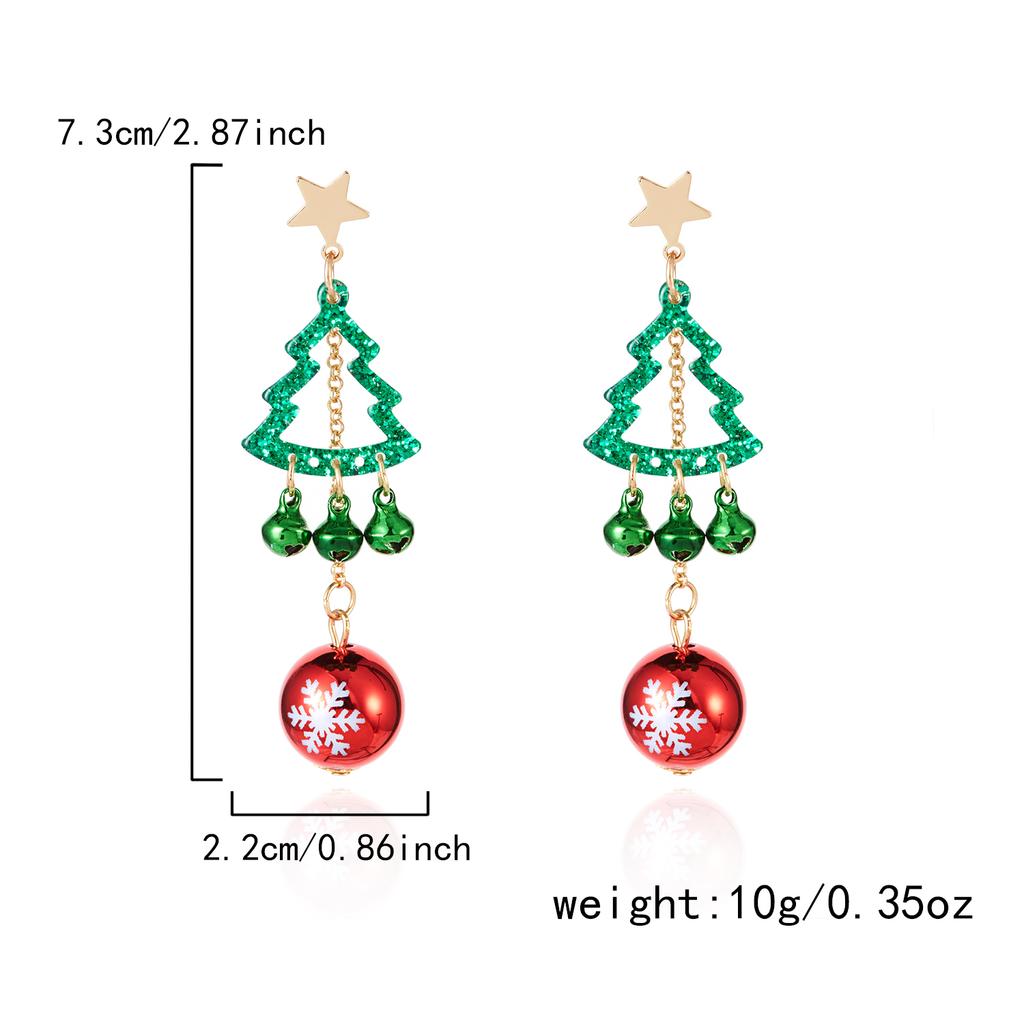 Trendy Christmas Santa Claus Snowflake Dangle Earrings for Women Xmas Tree Earring Girls New Year Jewelry Gift