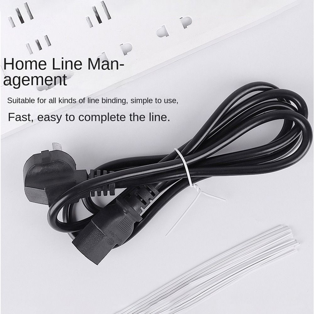 Black Plastic Coated Iron Wire White Cable Ties Iron Wire Cable Wrap Organizer