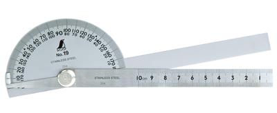Shinwa Sokutei 62490 Protractor, 2-arm Type, No. 19, Silver,