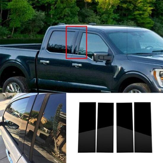 For Ford F~150 F150 Plastic Gloss Black Window BC Pillar Cover Trim 2015~