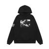 Mens Oversized Hoodie With Embroidered Skull Spine Design Streetwear Casual Pullover Cotton Blend Loose Fit