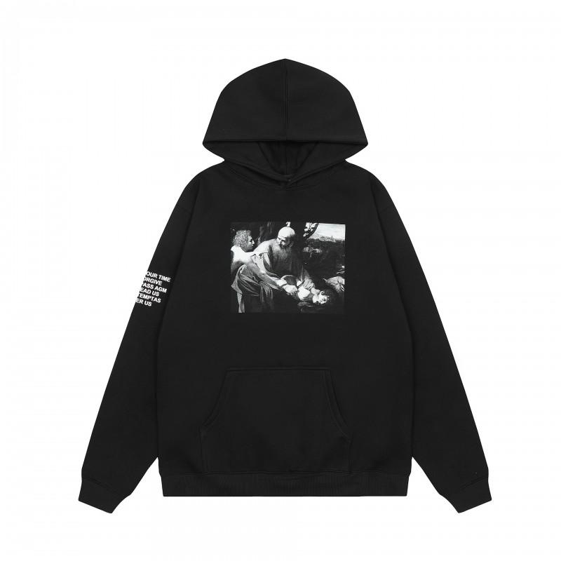 Mens Oversized Hoodie With Embroidered Skull Spine Design Streetwear Casual Pullover Cotton Blend Loose Fit