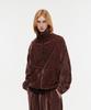 Dnsr Velvet High-Neck Zip-Up Jacket Wine