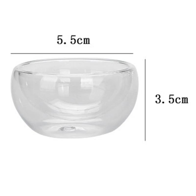 2/6Pcs Double Layer Glass Tea Cup Set Transparent Drinkware Coffee Milk Water Mug Multi-Purpose Brewings Tea Cup Kitchen Tools