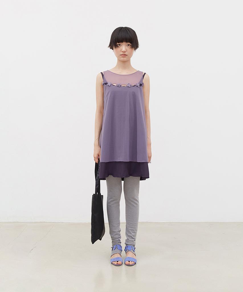 Koseumoseu Sheer Hole Garden Dress (Ash Purple)