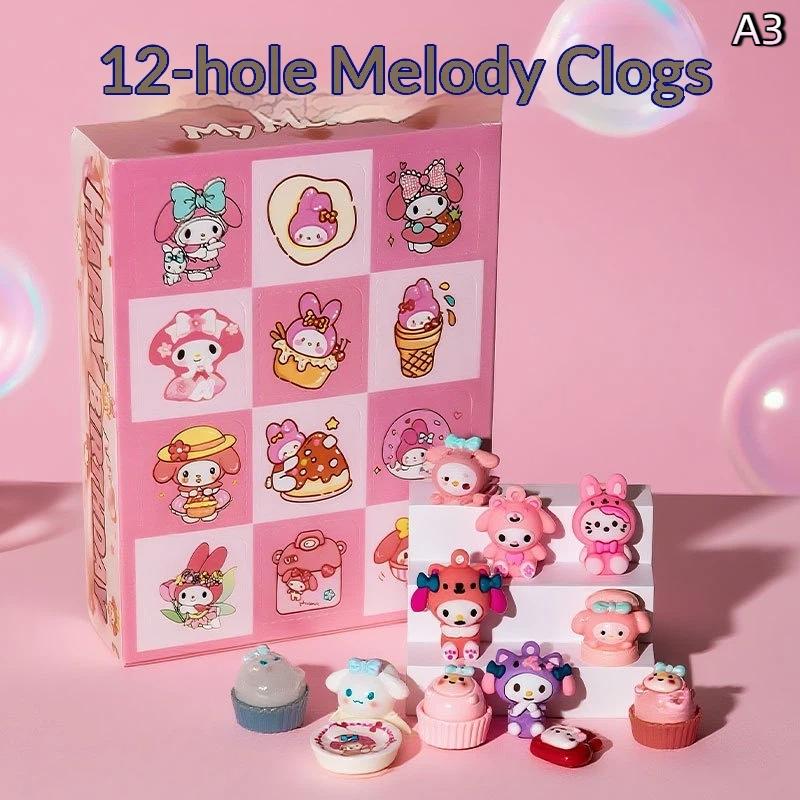 12Pcs Sanrio Blind Box Kuromi Melody Pochacco Anime Pendant Poke Hole Punch Fun Doll Decoration Toy Children S Gifts