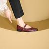 Frühlings- und Herbst-Französische Freizeitschuhe Damen Retro Ein-Wort-Schnalle mit Mary Jane Damen Schuhe Leichter Mund Runde Spitze Niedriger Absatz Einzelne Schuhe mothe