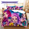 Kpop Lovci démonů Vzor Povlečení, Sada přikrývky Povlak na přikrývku Povlak na polštář Domov Dárek k narozeninám (1 * povlak na peřinu + 2 * povlak na polštář, bez jádra)