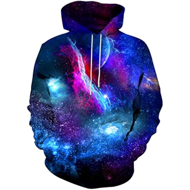 3D Novelty Hoodies for Men Cool Graphic Pullover Sweatshirts with Pockets