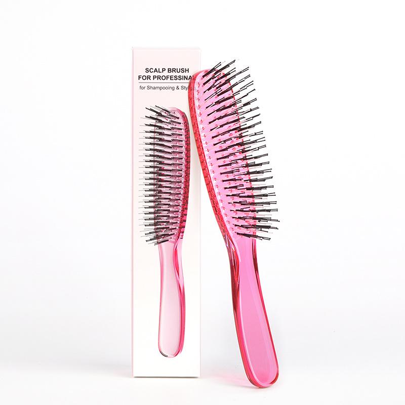 Vrstvený kouzelný hřeben: Duální použití pro mokré/suché, Nadýchaný styling, Uhlazování dlouhých vlasů, Masáž měkkými jehličkami, Přenosný