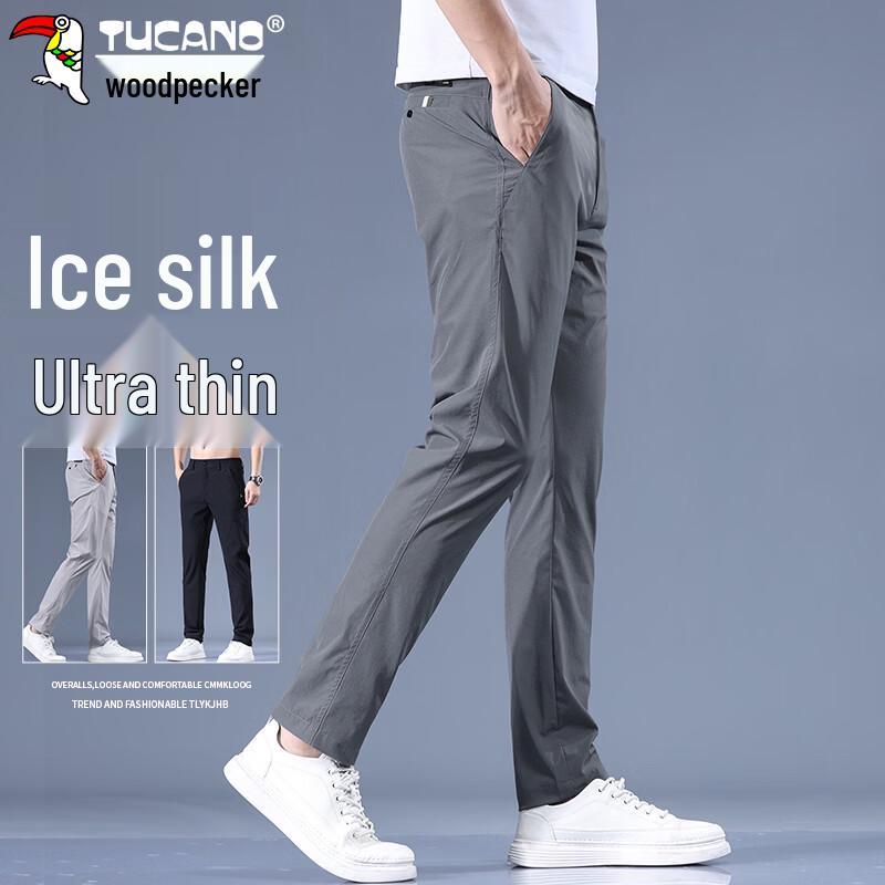 TUCANO Men s Summer Ice Silk Straight Leg Casual Pants 33