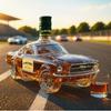 Carro de Polícia Mustang Garrafa de Whiskey Decantador de Vidro Borossilicato Alto 350ml Design Moderno Minimalista