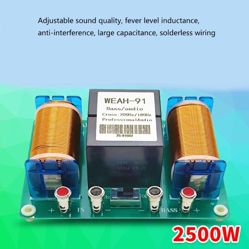 1000/2500W Bass Speaker 180/200Hz Subwoofer Frequency Divider Hifi Stereo DIY Woofer Crossover Filter Loudspeaker