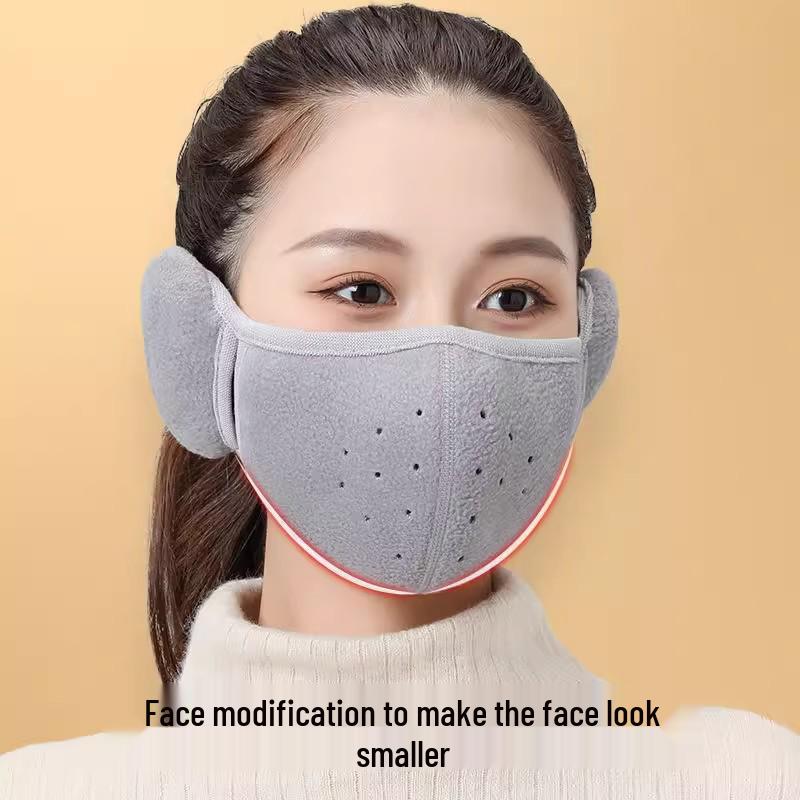 3D Two-in-One Fleece Mask with Velvet, Windproof & Breathable, Ear Protection for Men & Women - Perfect for Autumn & Winter Cycling