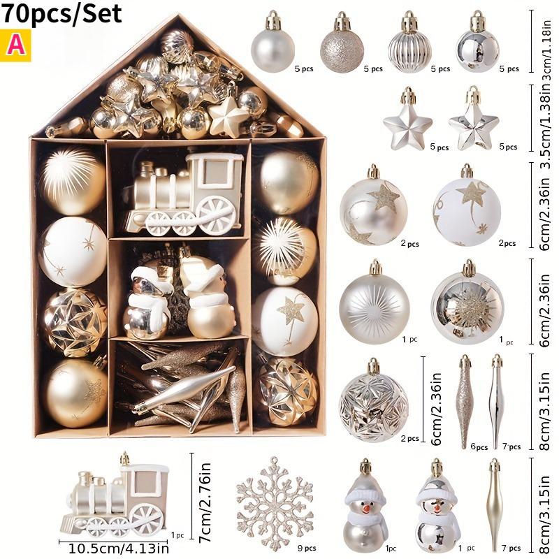 Christmas Balls 70 Painted Xmas Special-Shaped Christmas Electroplating Christmas Tree Hanging Decorations Xmas Ball Set 2026