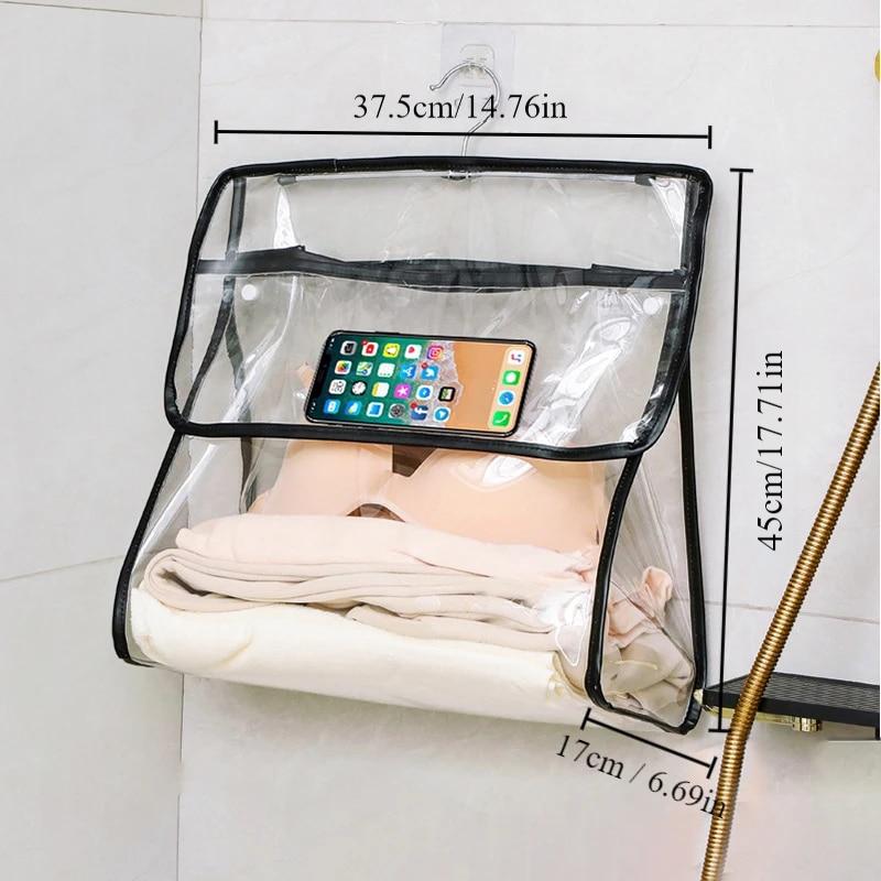 Waterproof Hanging Bathroom Bag Mobile Phone Clothing Storage Bag Cosmetic Storage Bag Transparent Wash Bag