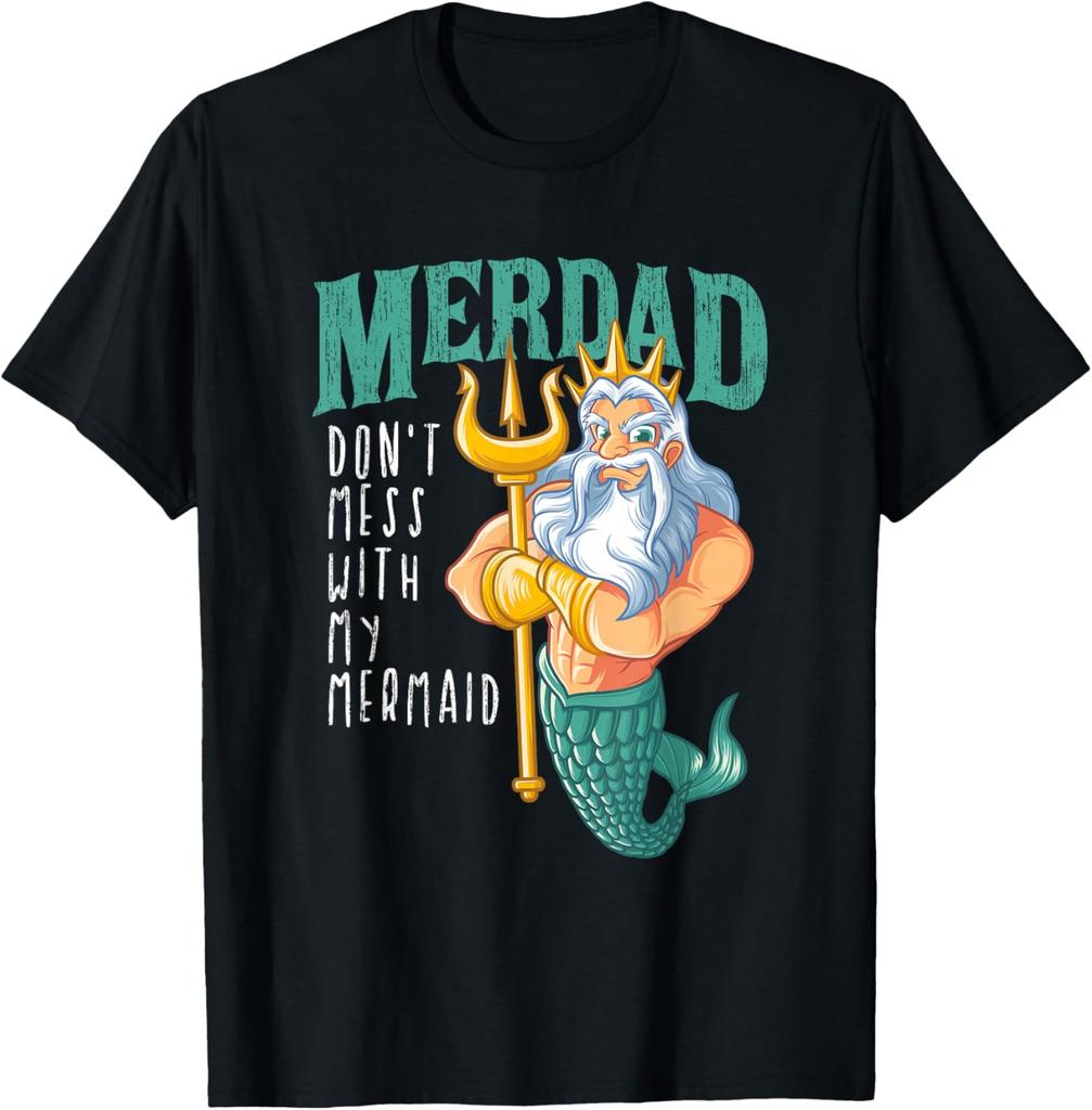 Lustiges Merdad Meerjungfrauen-Papa Meermann Sicherheit Geburtstag Männer Geschenke T-Shirt Klein