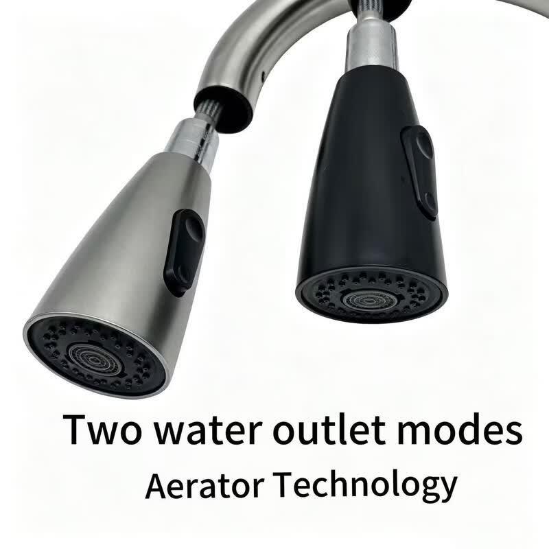 PKSUKB Stainless Steel Pull-Out Kitchen Faucet with 3 Spray Modes