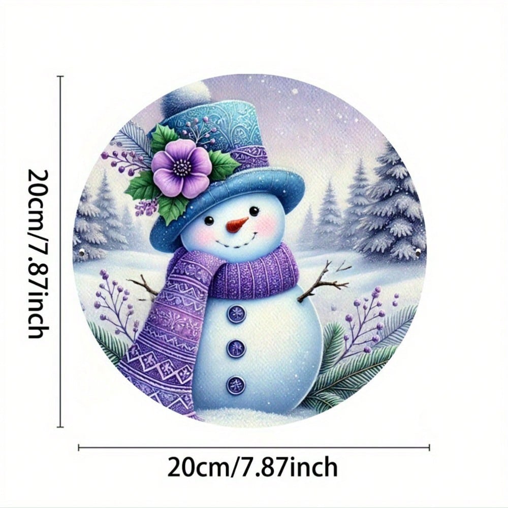 

Vintage Metal Snowman Wreath Sign Christmas Wall Decor Indoor Outdoor різнокольоровий
