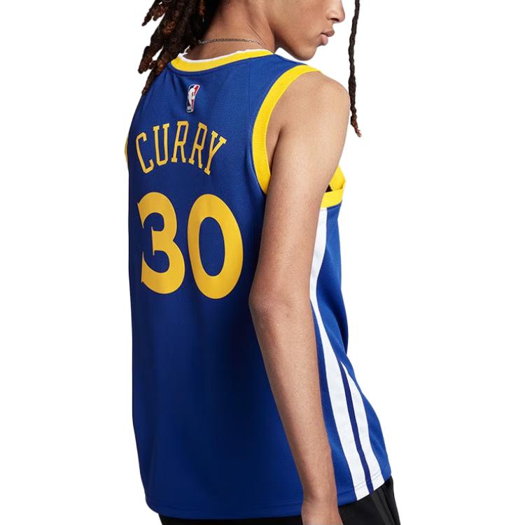 Nike Golden State Warriors Stephen Curry NBA Basketballtrøye Nr. 30 Fan Edition Herretopper Blå 864475-495