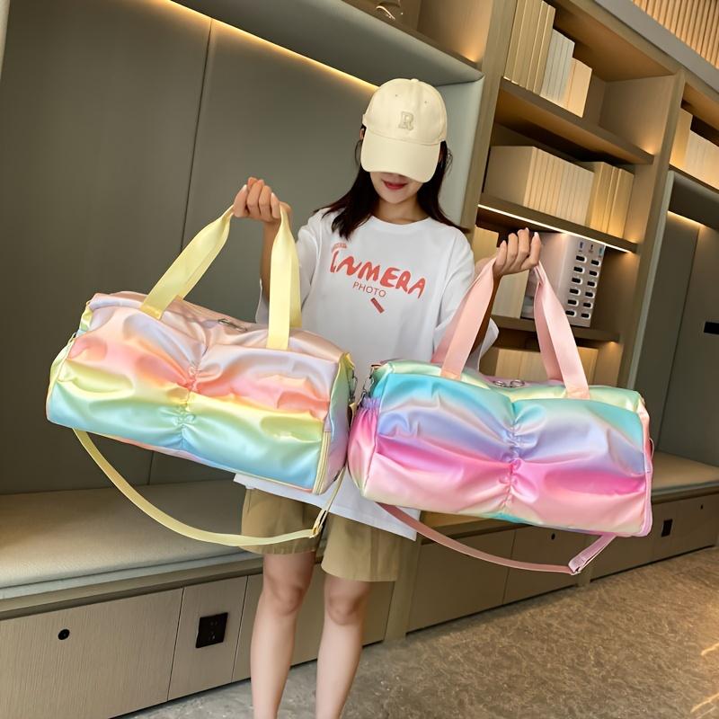 Fashion Gradient Color Sports Fitness Bag, Women's Wet And Dry Separation Training Yoga Bag, Outdoor Travel Storage Bag