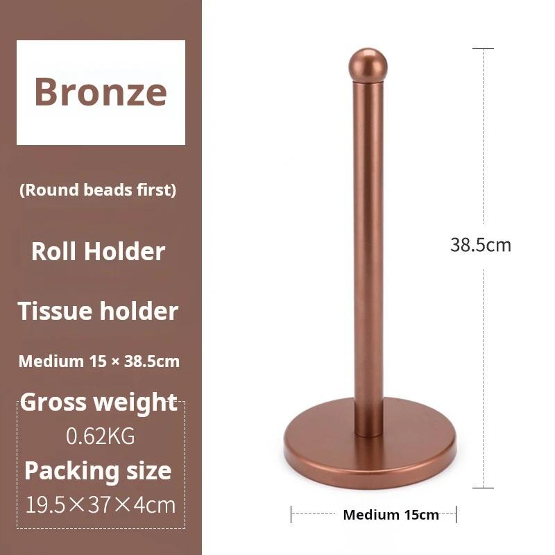 Sleek Vertical Paper Towel Holder - Wall-Mounted Stainless Steel Space-Saving Dispenser for Kitchen and Bathroom бронзовый 8270₽