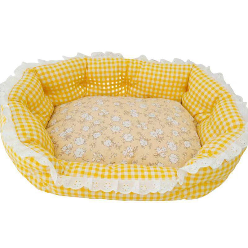 

Floral Fabric Dog & Cat House: Cozy All-Season Flower Bud Nest M (Pets ~7kg)