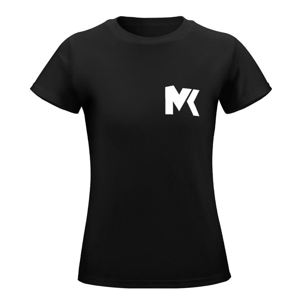 White Mk Logo T-Shirt Female Clothing Tees Plus Size Tops Workout Shirts For Women