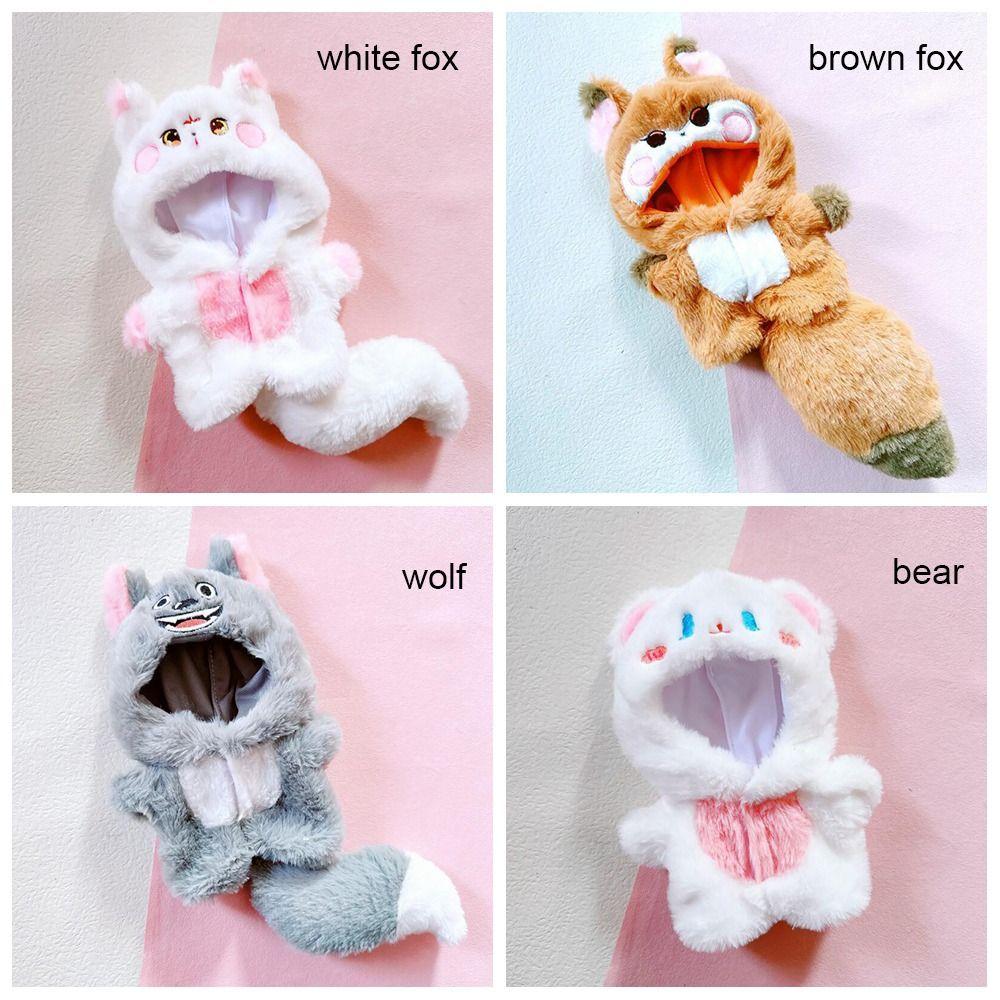 Dressing Game Jumpsuits With Tail Cartoon Animal Outfit 20cm Doll Clothes One-piece Garment